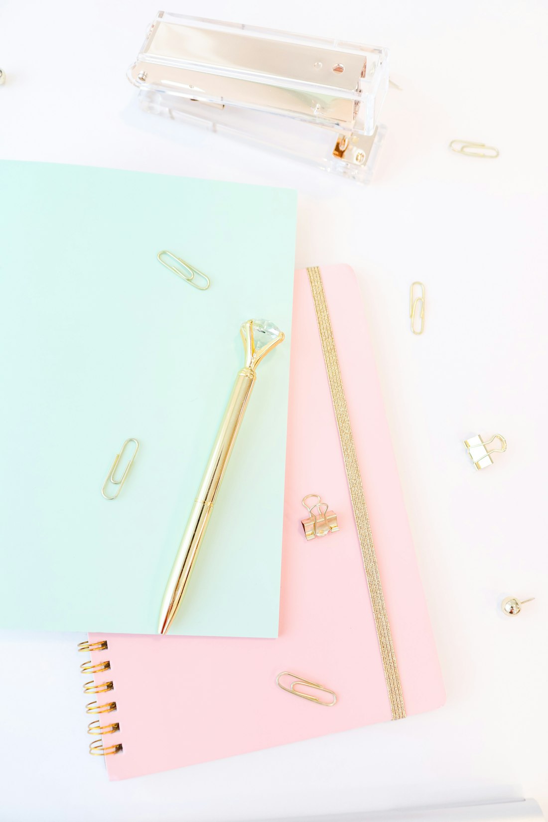 Pastel Stationery Flat Lay