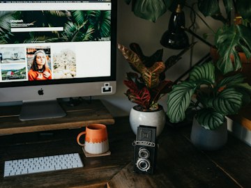 Cozy Workspace with Unsplash Homepage