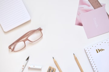 Minimalist Pink Desk Flat Lay