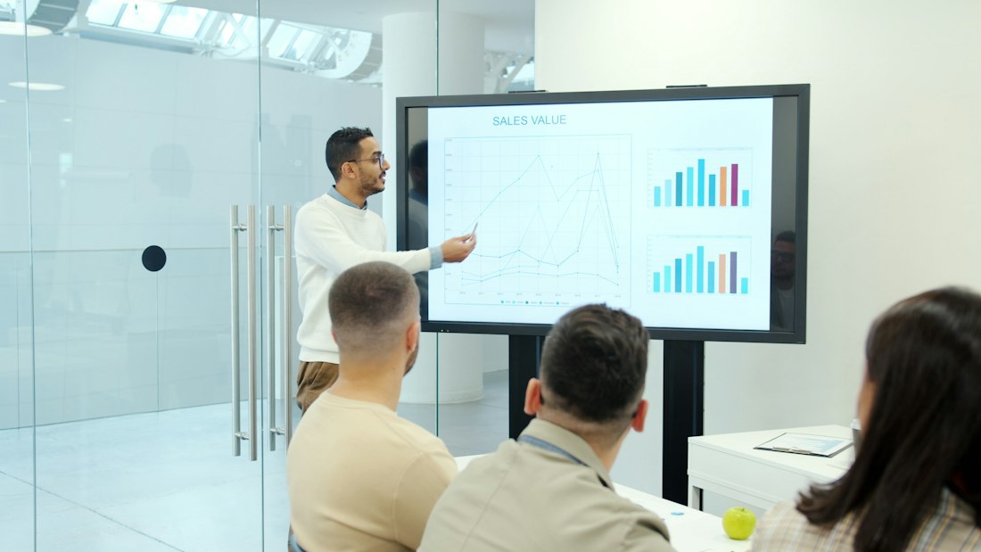 Sales Presentation in Modern Office