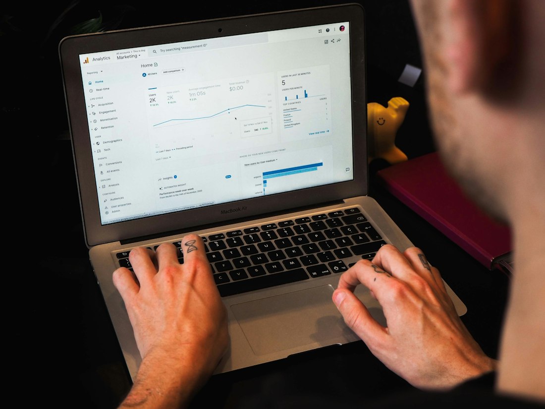 Google Analytics Dashboard on MacBook Air